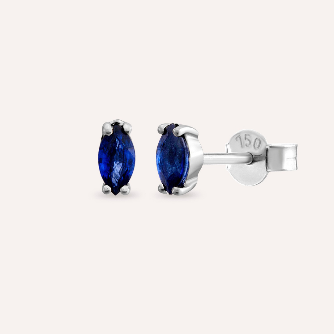 Safir Oval Tektaş Küpe