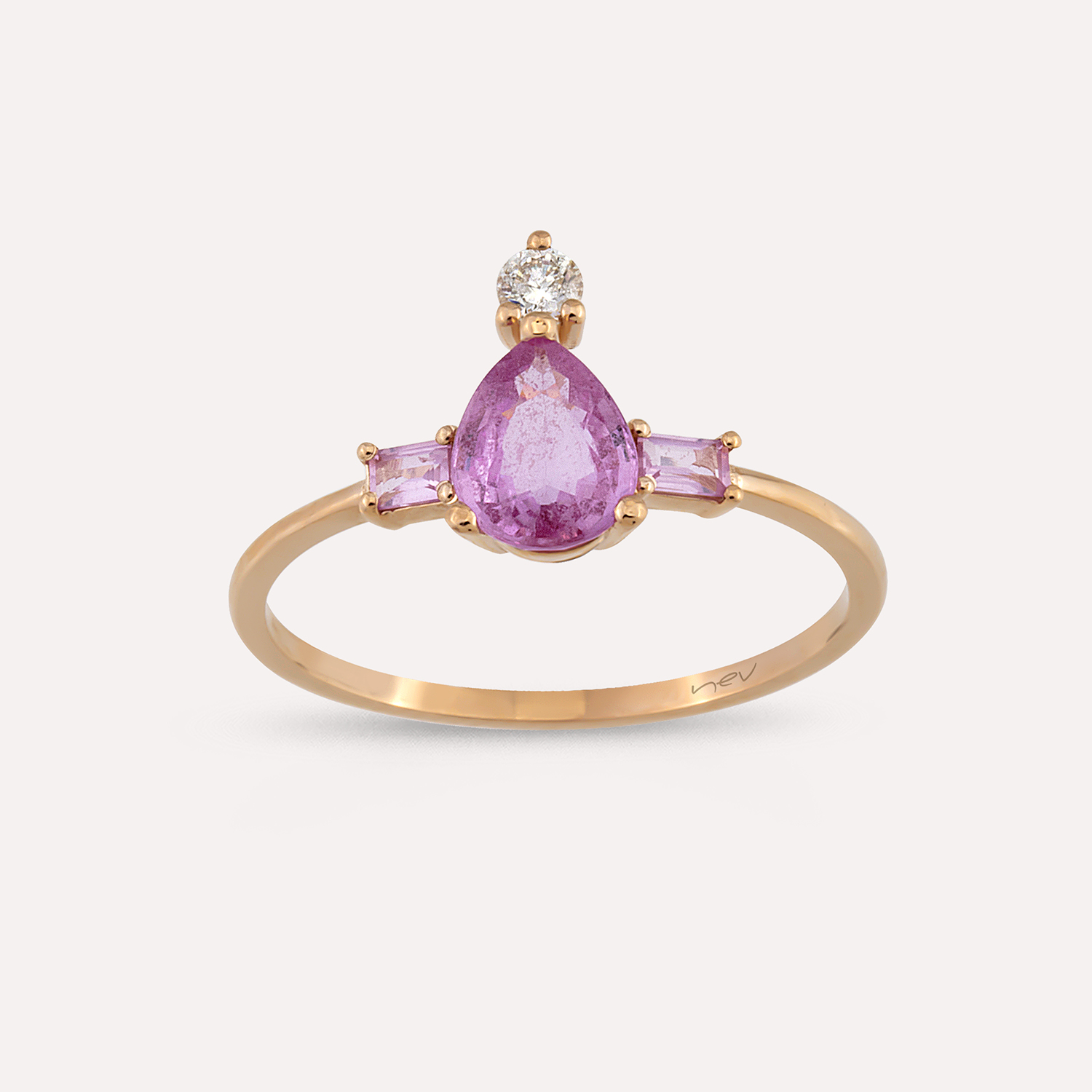 Pembe Damla Safir Yüzük