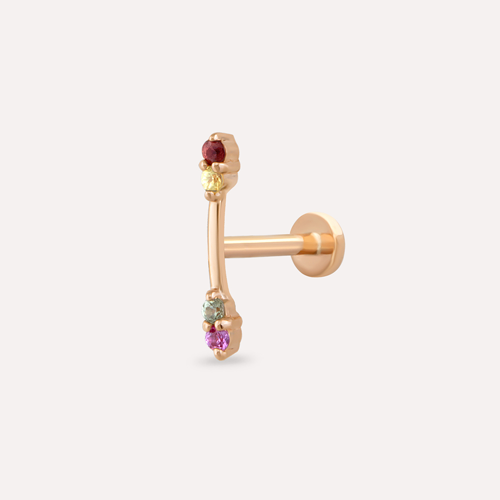 Renkli Safir Pırlanta Piercing