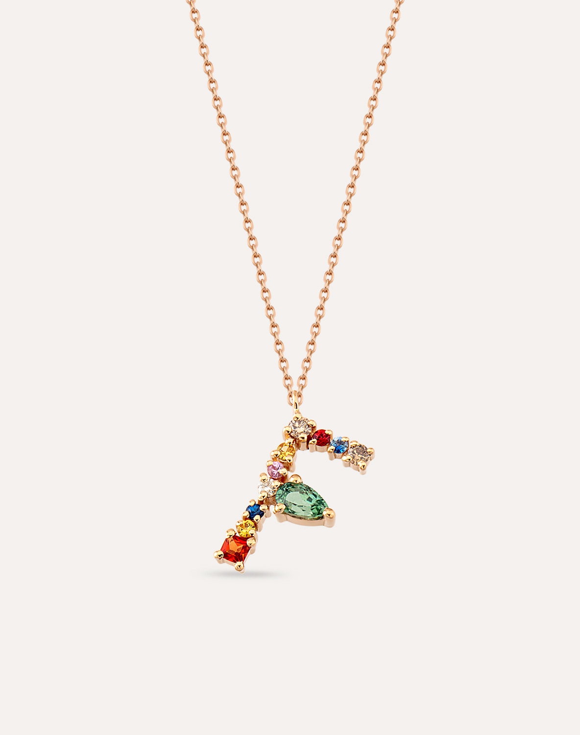 Multicolor F Harf Kolye