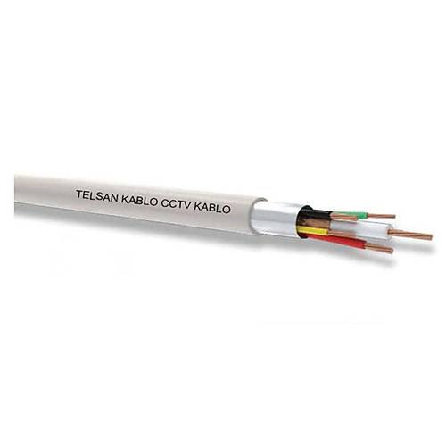 CCTV 2+1 Güvenlik Kamerası Kablosu  1m (1 Coax + 2 x 0.22) (Cu/Al)