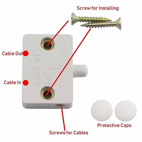 IC-187F Ters Dolap Kapak Switch Sıva Üstü NC 250V 1A