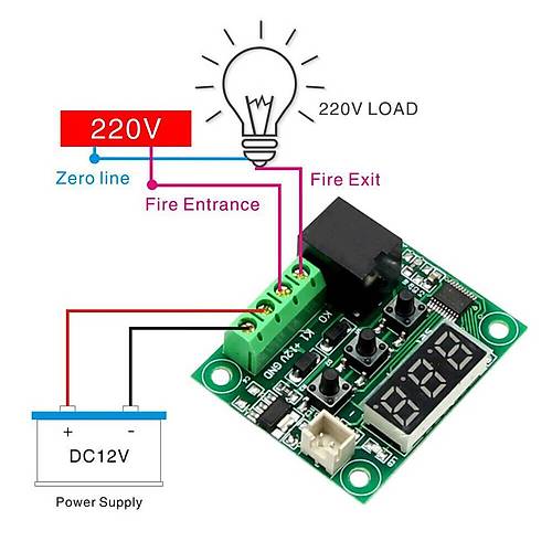 W1209 Röle Çıkışlı Dijital Termostat Kuluçka Akvaryum Sıcaklık Kontrol Kartı