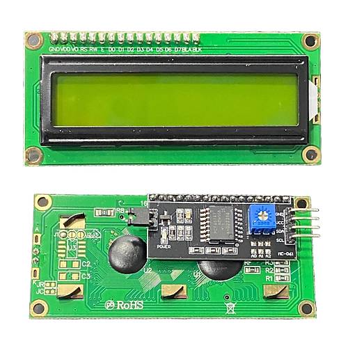 2x16 LCD - LCD1602 Yeşil Ekran + IIC/I2C Arayüz Modülü