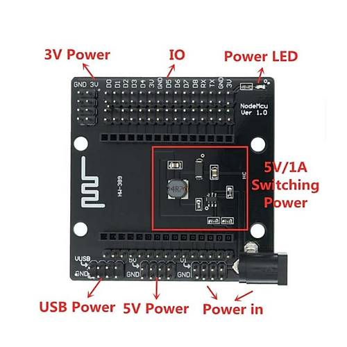 NodeMCU LoLin ESP8266 Base Shield - NodeMCU CH340