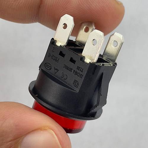 IC-180N Buton Plastik 22mm 12V 4P Kırmızı