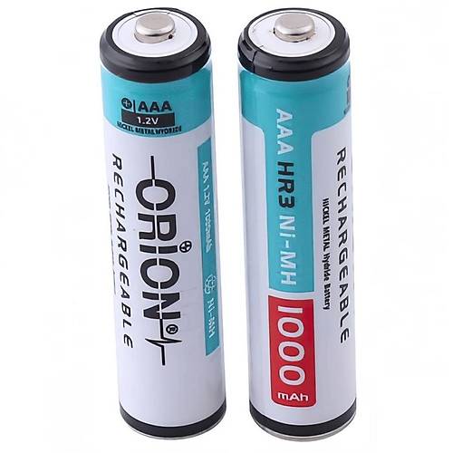 1.2V 1000mAh Ni-Mh AAA Şarj Edilebilir İnce Kalem Pil 2'Li Paket