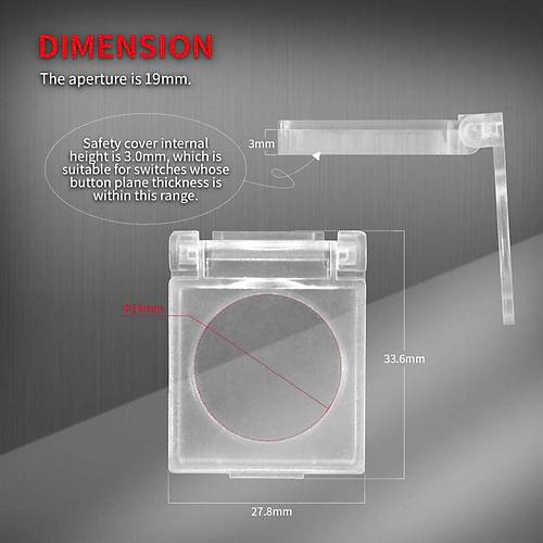 S-019 19mm Yaylı Buton Koruma Kapağı DPC-19