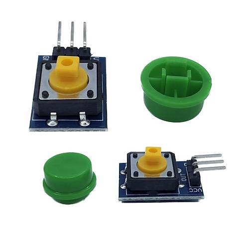 12x12mm Push Buton Switch Modül Yeşil Kapak 1 Adet