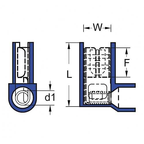 TFDEB - 1861 0.5-1.5mm2 Tam İzoleli Polyamid Bayrak Tip Terminal Kablo Ucu Kırmızı 100 Adet