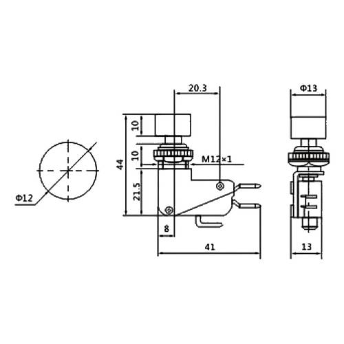 IC-176E Micro Switch Kırmızı Butonlu Ø12mm