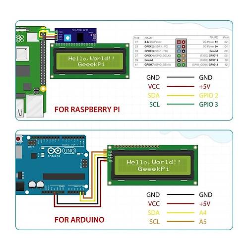 2x16 LCD - LCD1602 Yeşil Ekran + IIC/I2C Arayüz Modülü