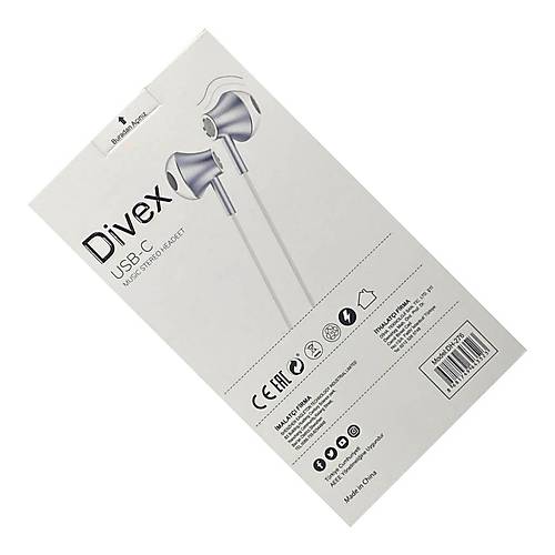 Divex Type-C (USB-C) Stereo Kulakiçi Kulaklık Beyaz DH-276