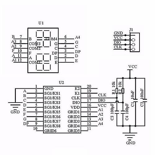 TM1637 Lcd Ekran Modülü 4 Dijit 7 Segment