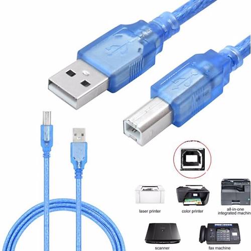 USB 2.0 Filtreli Yazıcı Printer Kablosu Mavi 1.5m