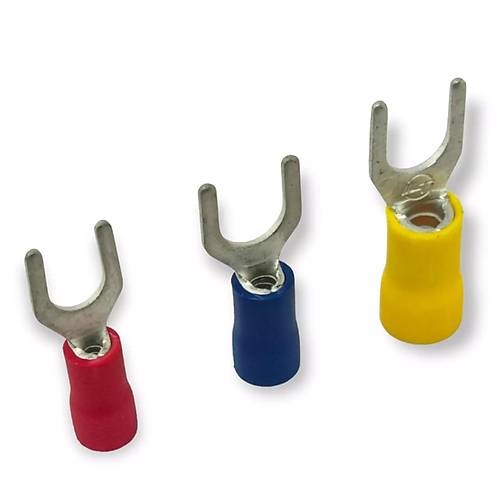 TRM TCU - 6002 1.5-2.5mm² Kesit d2: 6.5mm İzoleli Çatal Tip Kablo Ucu (200 Adet)