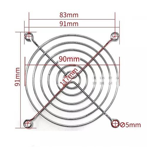90x90mm Metal Fan Kapağı Fan Teli