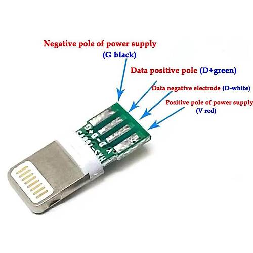 IC-266B-2 Erkek iphone Lightning Şarj Soketi Kablo Tipi Konnektör Seti