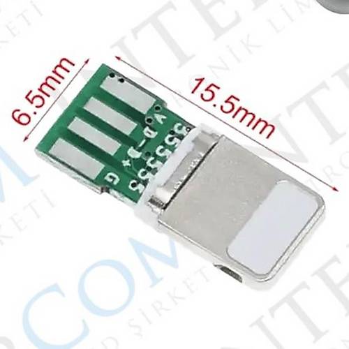 IC-266B-2 Erkek iphone Lightning Şarj Soketi Kablo Tipi Konnektör Seti