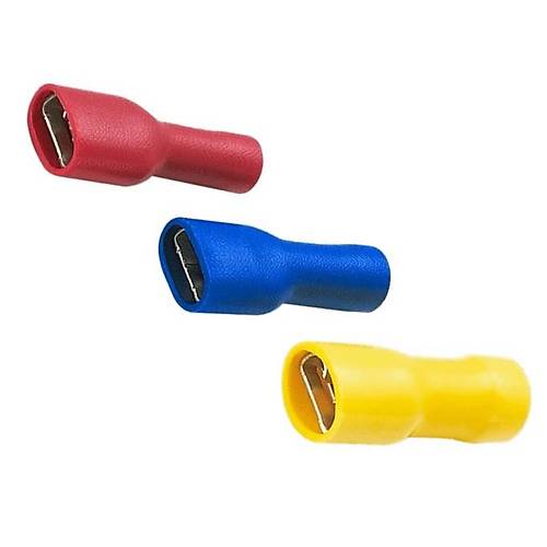 TPFD - 1488 0.5-1.5mm2 Tam İzoleli Dişi Faston Tip Kablo Ucu Kırmızı - 200 Adet