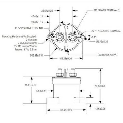 EVC500 12-24V Yksek Gerilim Rlesi - Kontaktr P/N 2098190-1