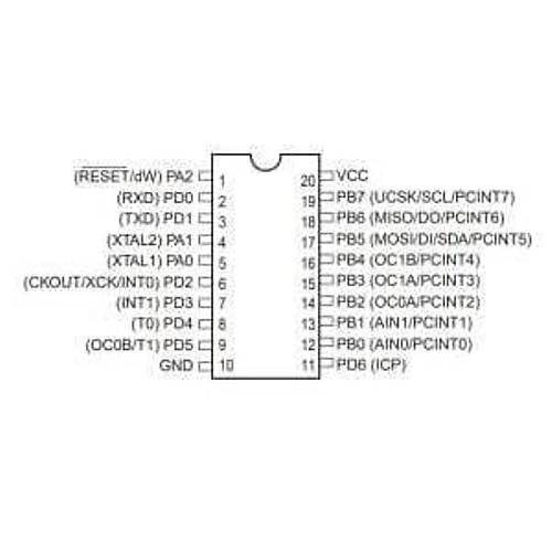 ATTINY2313V-10PU DIP-20 10MHz Mikrodenetleyici