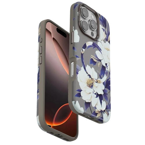 Onegif iPhone 16 Pro Flower Series Magsafe Kapak - Gri