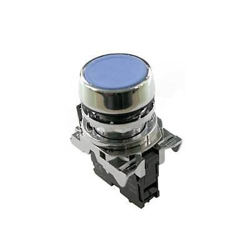 ISM-BA61 Metal Yayl Push Buton - Mavi