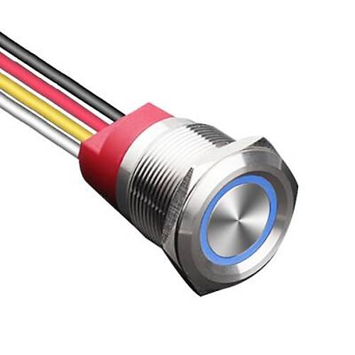WD22T-P1-E 22mm Dokunmatik Touch Metal Buton - Mavi