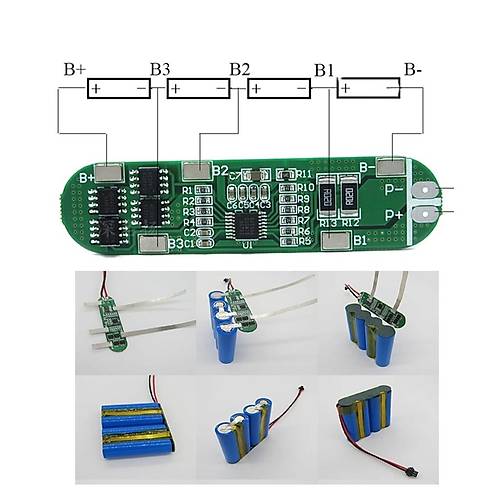 4S 12A BMS 14.8V 18650 Lityum Pil arj Koruma Devresi