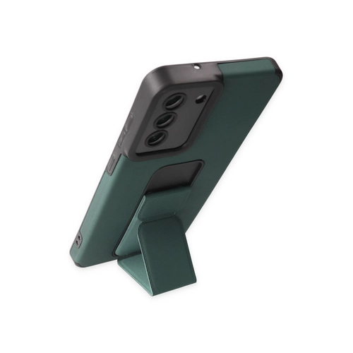 Newface Samsung Galaxy S21 FE Klf Mega Standl Silikon - Yeil