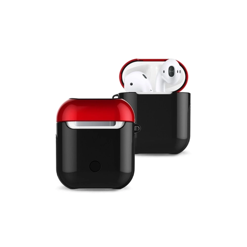 Newface Airpods 2 (2.nesil) 3in1 Klf - Siyah-Krmz