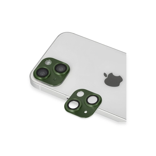 Newface iPhone 13 Pers Alminyum Kamera Lens - Yeil