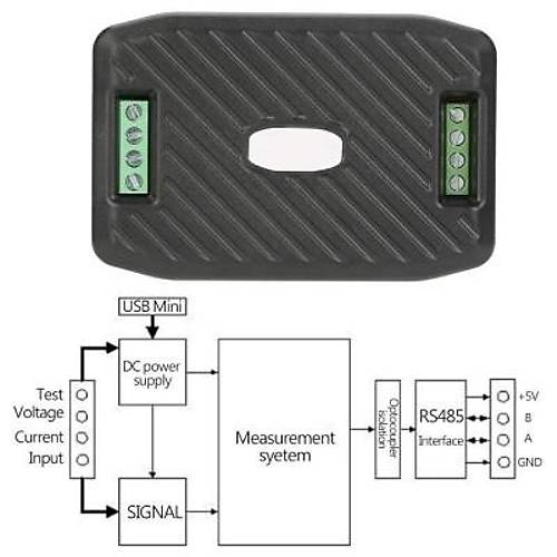 PZEM-003 0-300V 0-10A DC G letiim Modl + USB-RS485