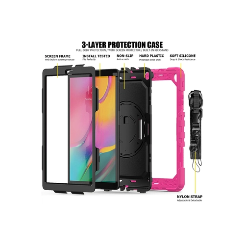 Newface Samsung Galaxy T510 Tab A 10.1 Klf Pars Tablet Kapak - Pembe