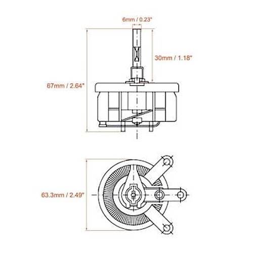 100R 50W BC1 Reosta Diren - Potansiyometre