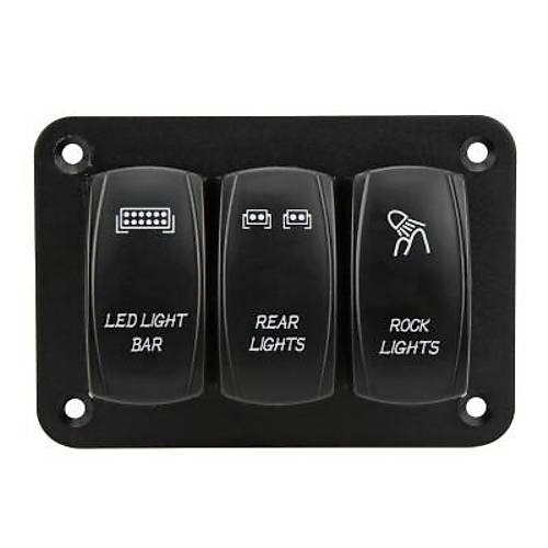 3'l ON-OFF Ikl Anahtar Switch Panel 12V-24V- Krmz