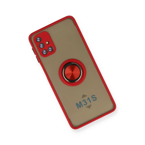 Newface Samsung Galaxy M31S Klf Montreal Yzkl Silikon Kapak - Krmz