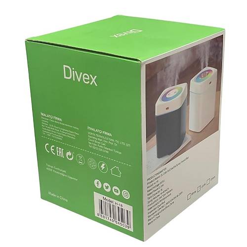 Divex Renkli Ikl ift Pskrtmeli Hava Nemlendirici3L Humidifier H-18