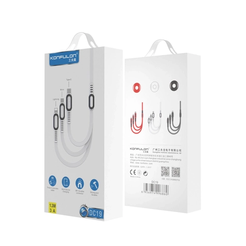 Konfulon DC19 3in1 USB Kablo 1.3M 3A - Siyah