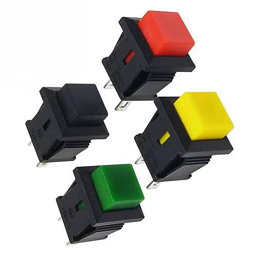 IC-180K Plastik Buton Yayl 2P PBS15B Siyah