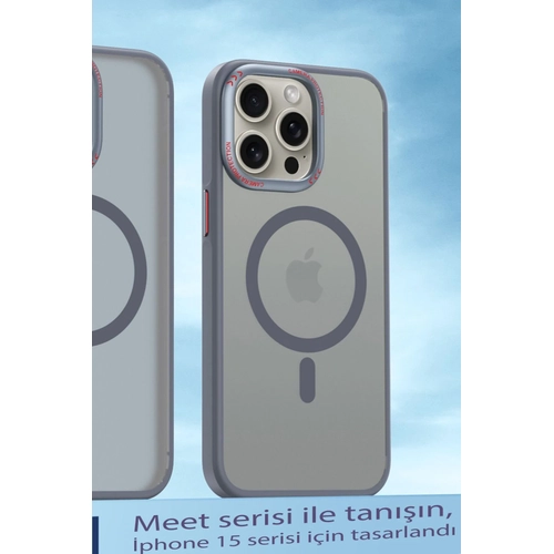 Movenchy iPhone 14 Pro Max Klf Radyant Magsafe Kapak - Titan Gri