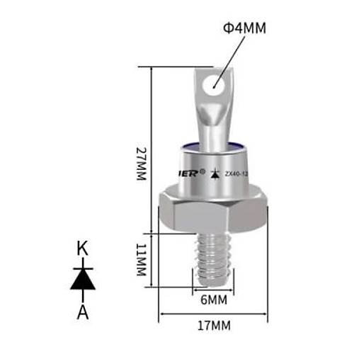 ZX40-12 40A 1200V Metal Vidal Diyot - Katot