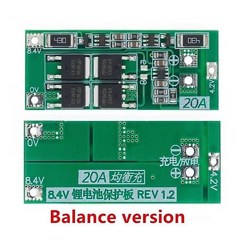 2S 20A BMS 8.4V 18650 Lityum Pil arj Koruma Devresi Balansl