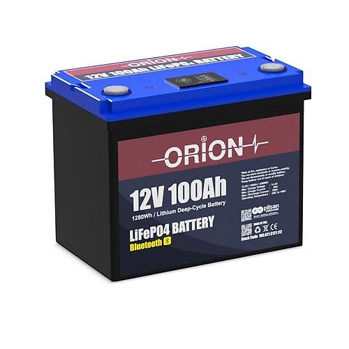 Orion Ak LifePo4 12100B 12V 100aH Bluetooth Ekranl
