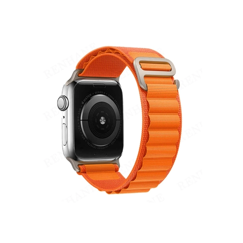 Newface Apple Watch 38mm Mountain Kordon - Siyah-Turuncu