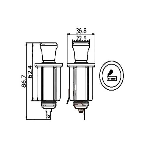IC-246B-6 akmak ve ase Soket 12V 10A
