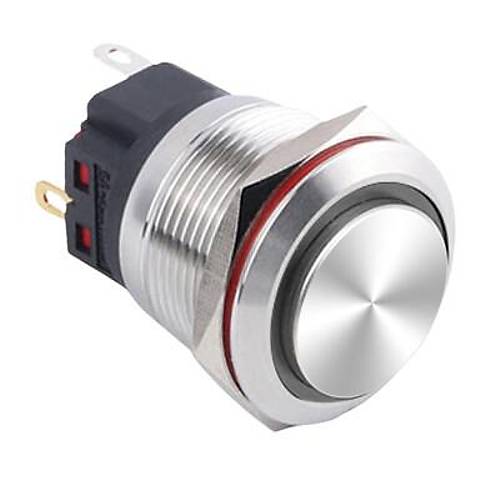 22B-G1-E 22mm kk Yayl Ikl Metal Buton - Beyaz