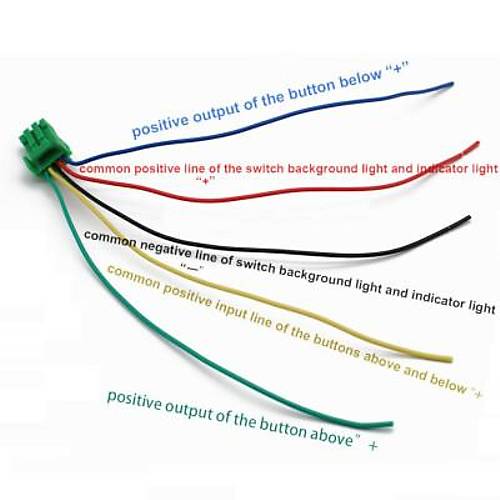 2'li ON-OFF Anahtar Mavi Ikl 5-Kablolu 12V 3A Power + Driving Lights