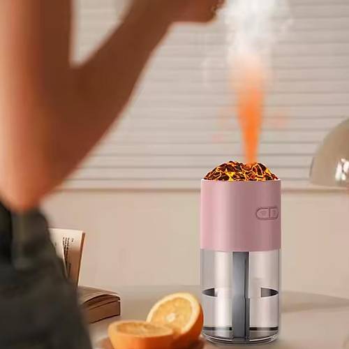 Divex Yanarda Grnml Hava Nemlendirici Volcano Humidifier Pembe H-42